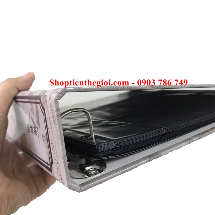 Album tiền quốc tế và 20 phơi tiền 3 ngăn đen đựng 120 tờ tiền - SP005243